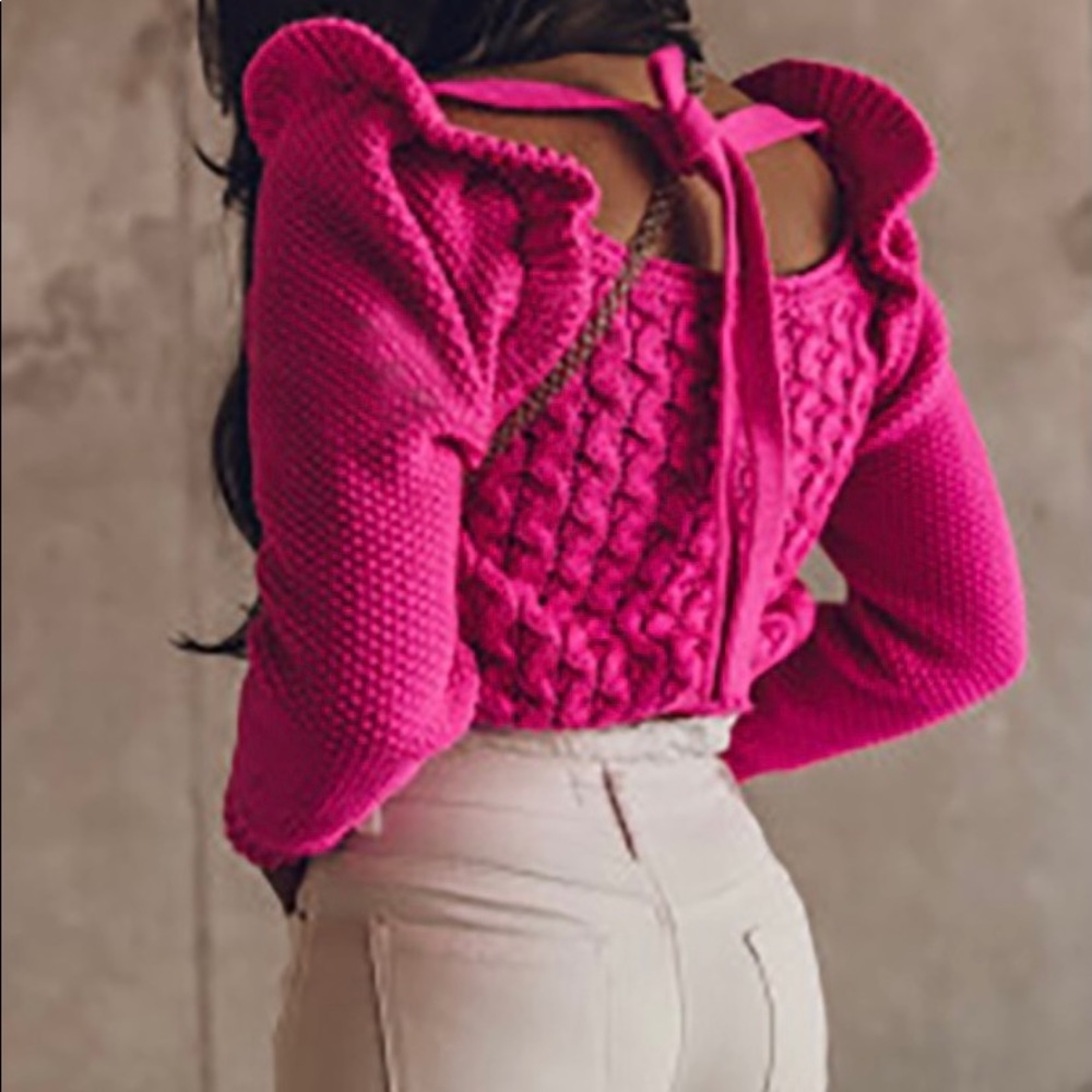 Cropped Bright pink sweater